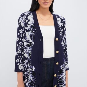 NWT Tuckernuck Indigo Reflection Knit Jacquard Cardigan